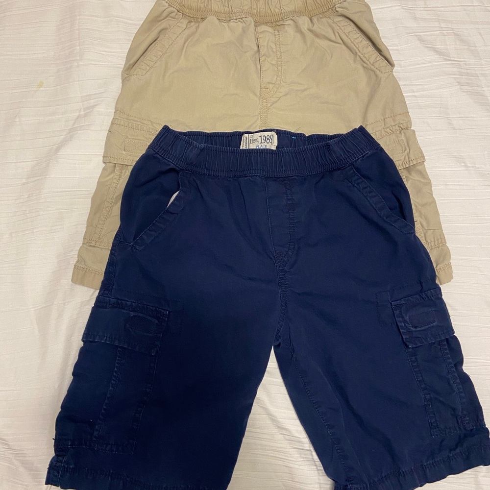 Two for one!! Boys youth (size 10) Childrens Place cargo shorts - navy/khaki.